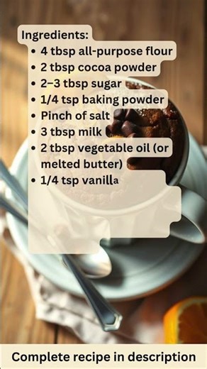 Chocolate Orange Mug Cake – Recipe by What Shall I Cook