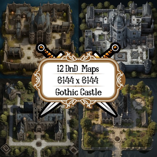 12 Gothic Castle Dnd Maps: Tabletop RPG Game Accessory (digital Download) - Etsy