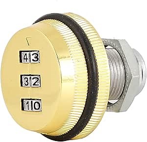 FILFEEL Gold Password Coded Cam Lock - 3 Digital Combination Cabinet Lock with Zinc Alloy Materials for Drawer Mailbox, 30mm/1.18in