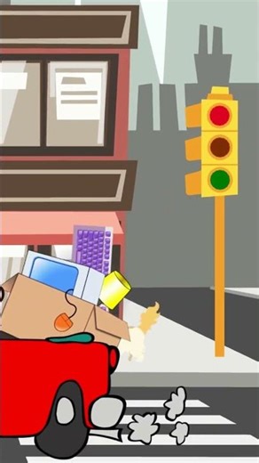 Stop for Human… But Cartoon Escapes 😂 | Funny Road Crossing Animation