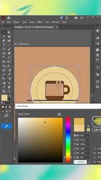 ☕ Create Amazing Coffee Illustration in Adobe Illustrator! #shorts #viral #coffee #trending #viral