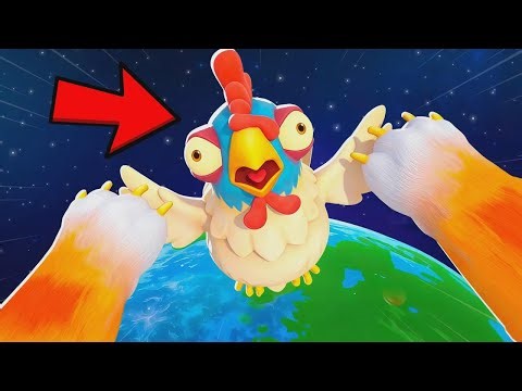 Deixei uma galinha brava cair do topo mais alto!