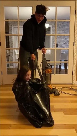 Vacuum Trash Bag Challenge! 🤣 - #Shorts