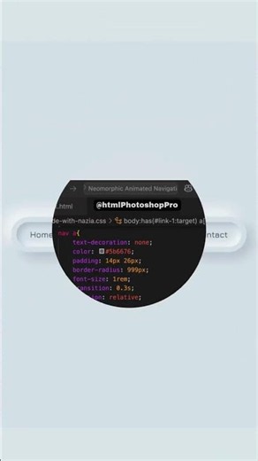Neomorphic Navigation Menu using HTML & CSS #viralvideo #coding #shorts #short #video