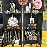 RHF Panel 5.6 Ft Tall Partition Wood Room Divider, Wood Folding Room Divider Screens, Panel Divider&Room Dividers, Room Dividers and Folding Privacy Screens with Shelves (Natural, 5 Panel)