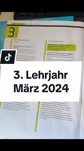 Autofachmann Lösungen 3. Lehrjahr/März 2024