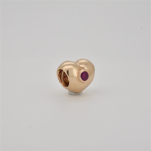 Rare Retired Pandora 750294RU Charm – Solid 14K Gold Heart With Ruby - Etsy