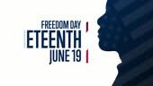 Juneteenth. Freedom Day. June 19. Flat holiday animation. Motion...