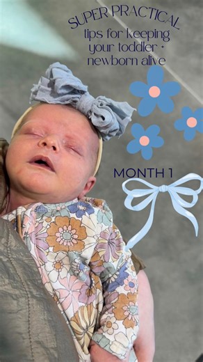 Kenz Moe 🎀 your mom BFF on Instagram: "How to keep toddler ad newborn alive first 30 days • Lower your standards to “everyone is breathing” That’s the bar. That’s the win. • Prep “yes spaces” for your toddler One or two rooms where they literally cannot die. Gates. Locks. Minimal furniture. This is where you exist now. • Diapers, wipes, snacks in every room Not organized. Strategically scattered. • Baby wearing = survival Hands free = you can stop your toddler from jumping off furniture while t