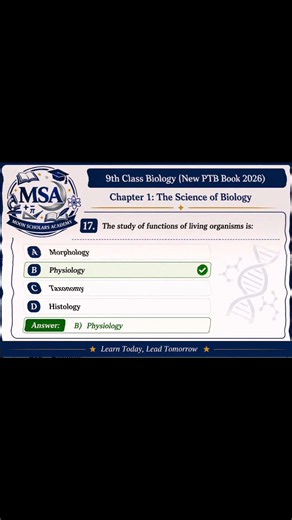Class 9 New Biology Ch 1 MCQ 17 Explained | MSA Academy