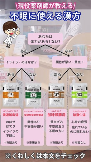 \\現役薬剤師が解説/不眠に使える漢方 #薬剤師 #健康 #漢方
