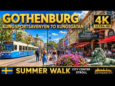 Exploring the Heart of Gothenburg Sweden 4K Summer City Stroll