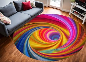 Rainbow Vortex Rug, Colorful Rug, 3D Spiral Rug, Abstract Rug, Illusion Design, Living Room, Meditation, Yoga Mat, Gift Idea, for Her, Him - Etsy