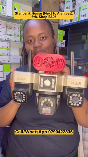 The 4G Four lens camera PTZ enabled Supports remote viewing Completely sokat powered-no need for electricity #CCTV #StayProtected #security #solarpowered #easylnstallation