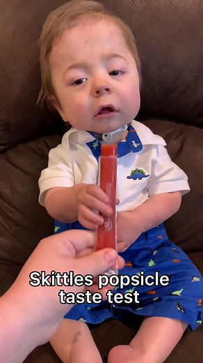 Skittles Popsicle taste test #lucas #sam #smile #laugh #viral #babiesoftiktok #trach #popsicle #boymom @skittles