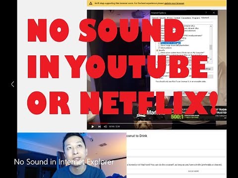 No Sound in Youtube, Netflix or Webpages with Internet Explorer
