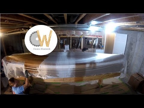 Cedar Strip Canoe Ep 8 - Fiberglassing the hull