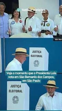 VEJA O MOMENTO QUE O PRESIDENTE LULA VOTA EM SÃO BERNARDO DOS CAMPOS, EM SÃO PAULO