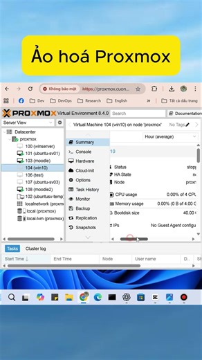 Open Source - Proxmox Virtualization Platform #cuongit #devops #linux #maychu #server #proxmox
