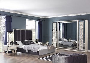 [Hot Item] Modern Luxury Home Family Leather Wooden King Size Bed Bedroom Furniture Bedroom Sets