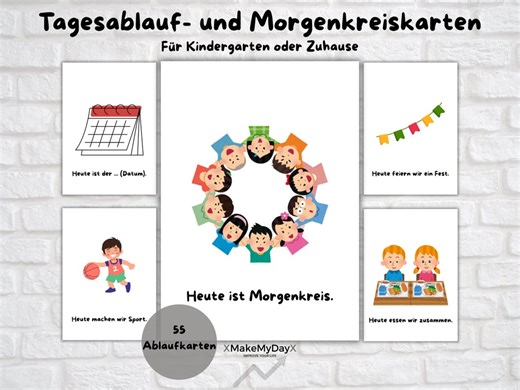 Daily Routine Cards, Morning Circle Cards for Kindergarten and Daycare, for Home and Routine, Family and Household, School - Etsy