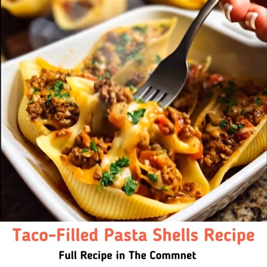 Delicious Taco-Filled Pasta Shells Recipe Alert! 🍝🌮 Looking for a fun and tasty twist on dinner? Try these Taco-Filled Pasta Shells! Here's what you will need: Ingredients: - 12 jumbo pasta shells - 1 pound ground beef or turkey - 1 taco seasoning packet - 1 can refried beans - 1 cup salsa - 1 cup shredded cheese (cheddar or Mexican blend) - Chopped green onions (for garnish) - Sour cream (for serving) Now, let’s dive into the steps to make this mouthwatering dish: Steps: 1. Preheat your oven 