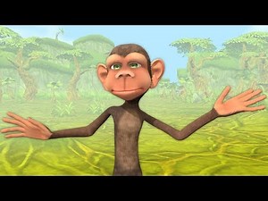 Funny monkey and bananas