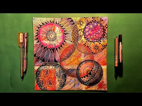 Unbeliveable Zentangle with Watercolor || Try Geometric Zendoodle in Different Way!