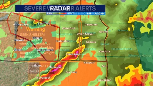 A Severe Thunderstorm Warning has been issued for Kenosha County! Stay inside until this storm passes! www.fox6now.com/weather | FOX6 Weather | Facebook