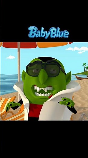 Monster Police At The Beach 🏝️🚨 | Kids Songs & Nursery Rhymes | Baby Blue #Shorts