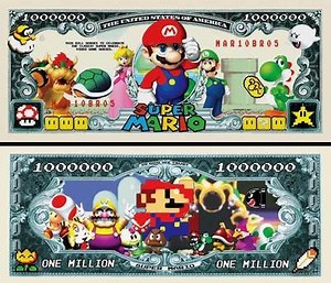 Super Mario Bros - Collection Ticket 1 Million US Dollars! Video Game Series | eBay