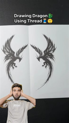 Drawing Dragon Using Thread 😱🔥 | Amazing Thread Art Trick You Must Try#DragonDrawing#ThreadArt#Art