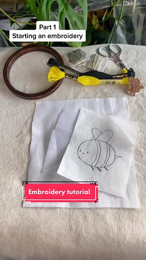 Embroidery Tutorial: Starting an Adventure Time Bee Embroidery