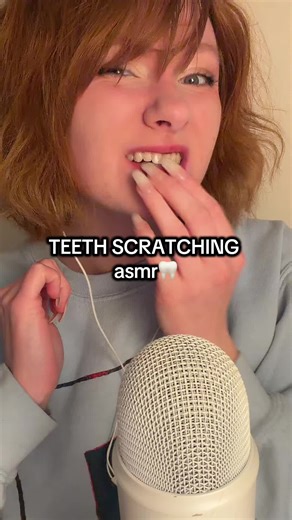 teeth scratching !!! I’ve pretty much eliminated the tapping bc it’s not as popular , lmk if you want one for tapping . everyone keeps warning me about my enamel but YOLO I guess 😅 #asmr #weirdgirlasmr #teeth