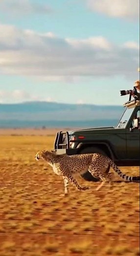 “Cheetah Racing Beside Safari Jeep in Stunning 4K 🐆⚡️”