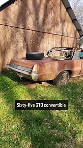 5.7K views · 6.4K reactions | GTO Convertible sitting next to my friends garage. This one has been off the road for a while, but was complete mechanically. I'll have to check on this next time I'm in Missouri. #autoarchaeology #gto #convertable #yardart #yardfind #barnfind #barnfinds | The Auto Archaeologist | Facebook
