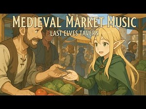 Fantasy Medieval Town Ambience | Market Sounds, Music & Atmosphere (1 Hour)