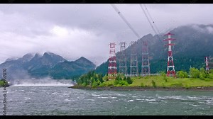 Bonneville Dam on Columbia river in Pacific Northwest USA