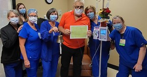 Bob Valvano celebrates Leukemia remission, final chemotherapy