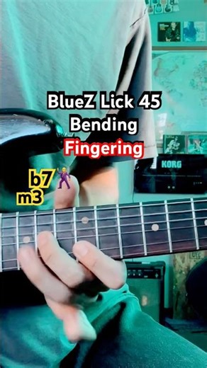 BlueZ Lick 45 Bending Fingering #fender #fenderstrat #bluescommunity