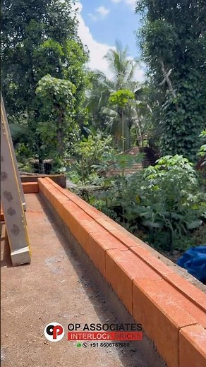 Soil solid laterite interlock brick first line installation #bricks #construction #jointingmortar