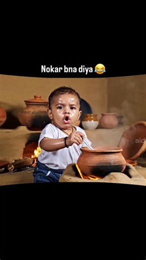 ֆᴀᴄʜɪɴ 🍃 on Instagram: "Chai Bna 😂 #ai #aikid #newbornbaby #veo3"