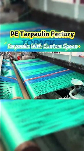 Custom tarpaulin with size, GSM, color and reinforced edge design.#TarpaulinFactory #factory