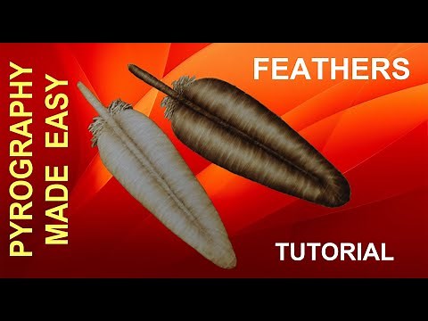 Wood Burning for beginners - simple FEATHERS - pyrography tutorial