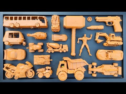 Membersihkan Mainan Mobil Balap, Bus Telolet, Kereta Api, Truk Molen, Tank Baja, Beko Excavator.