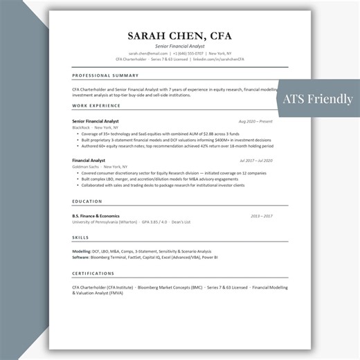 Finance Director Resume Template, CV Template, Financial Resume Template, Finance Manager Resume, MBA Finance Resume Format for Word & Pages - Etsy