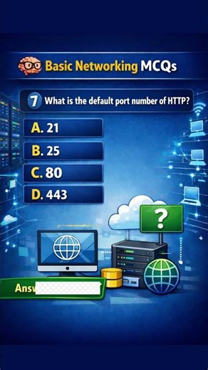 Q7. What is the default port number of HTTP? #shorts #computernetworking