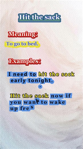 Hit the sack meaning | Daily English idiom #easyenglish #learnenglish