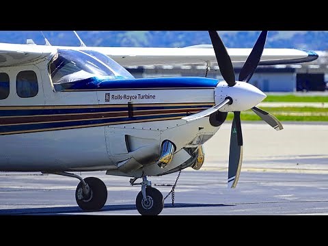 Cessna P210 silver eagle turboprop plane startup and takeoff N731LU
