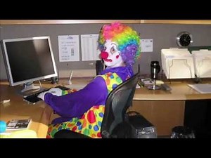 clown on computer